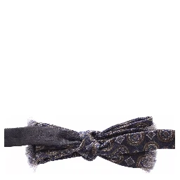 Blue Silk Baroque Fantasi Tied Bow Tie Papillon