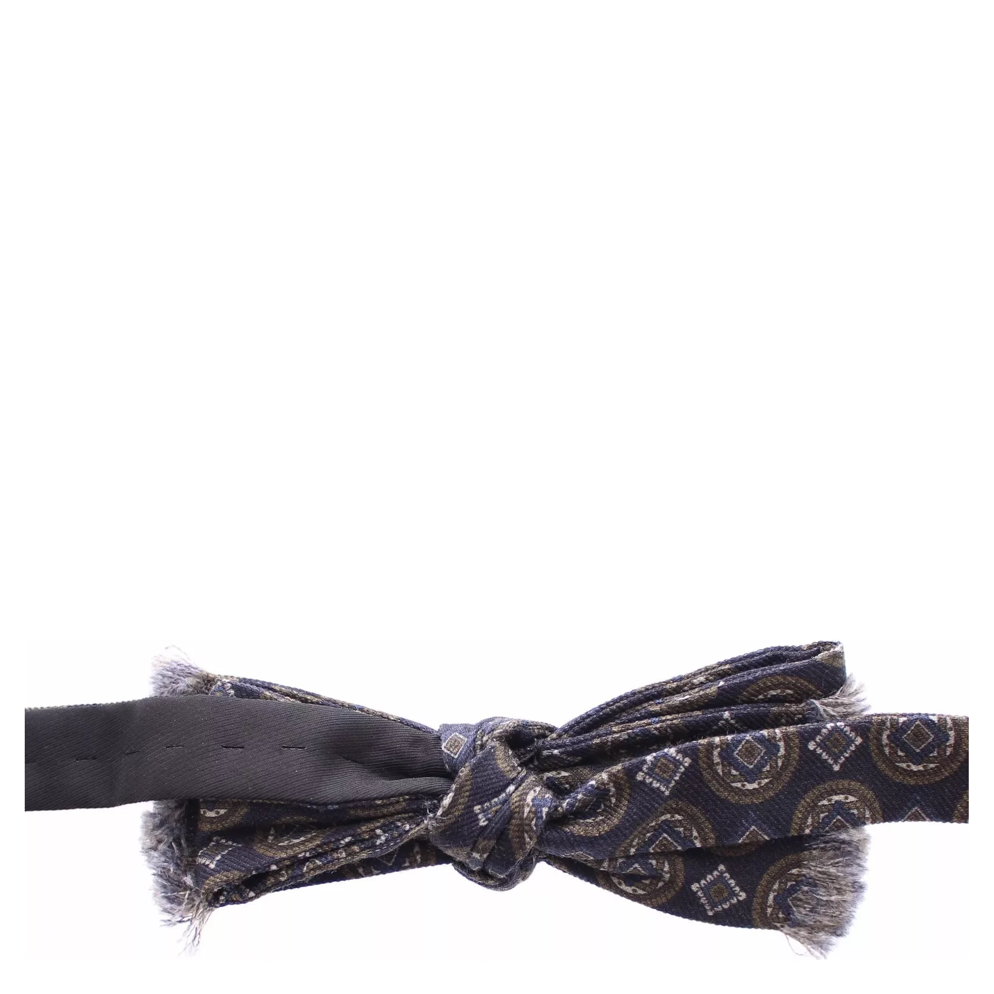 Blue Silk Baroque Fantasi Tied Bow Tie Papillon