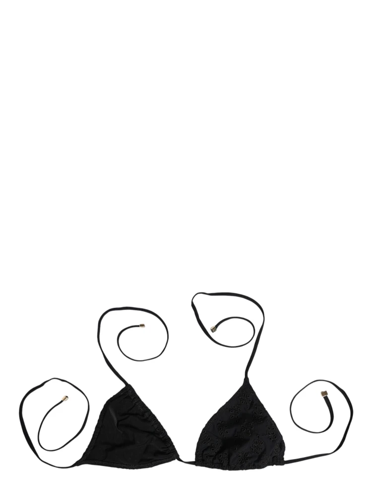 Black Embroidered Triangle Swimwear Underwear