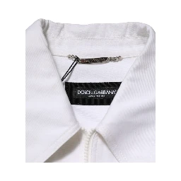 White Barcode Patch Utility Zip Jumpsuit Pants