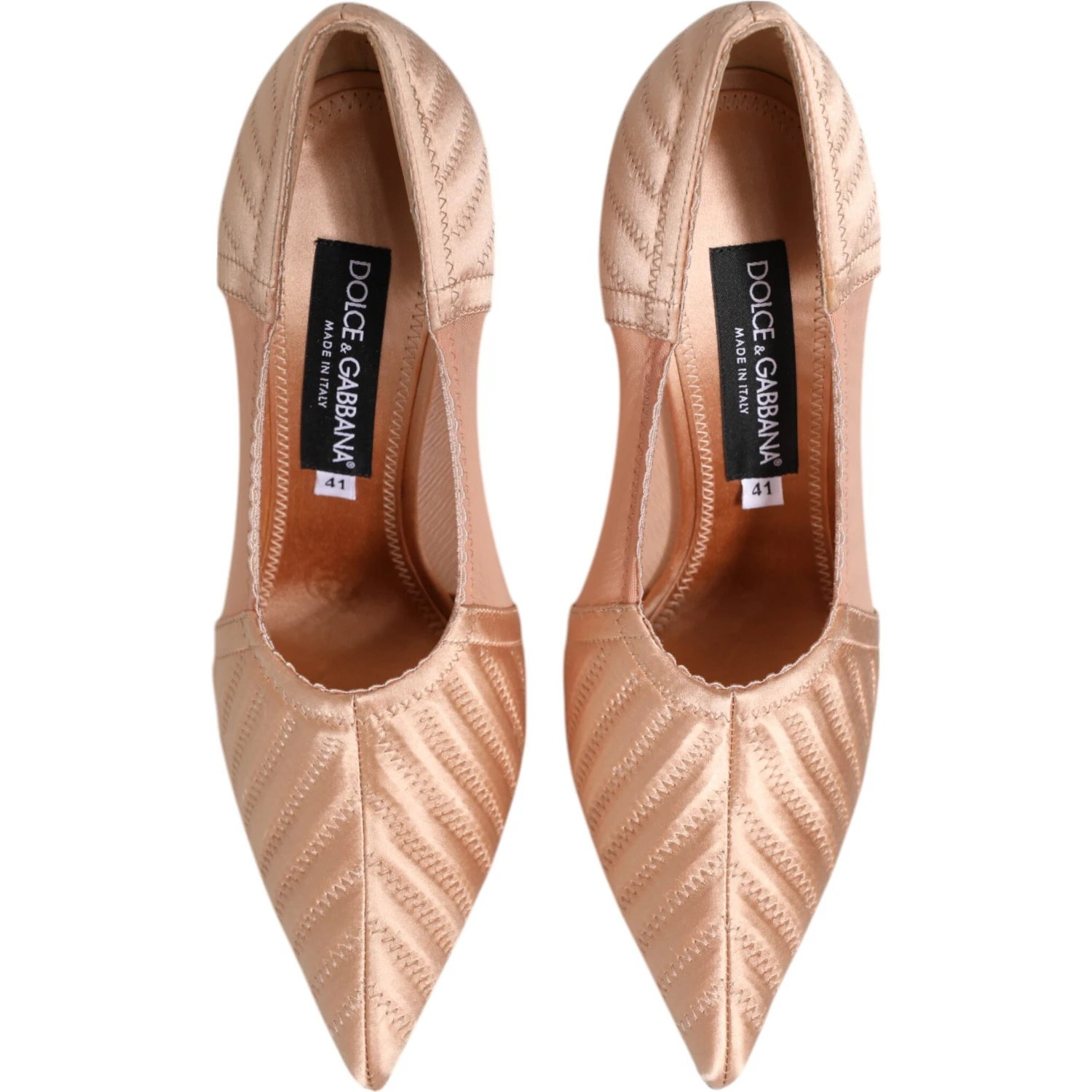 Cipria Nude Satin Mesh Stiletto Pumps Shoes