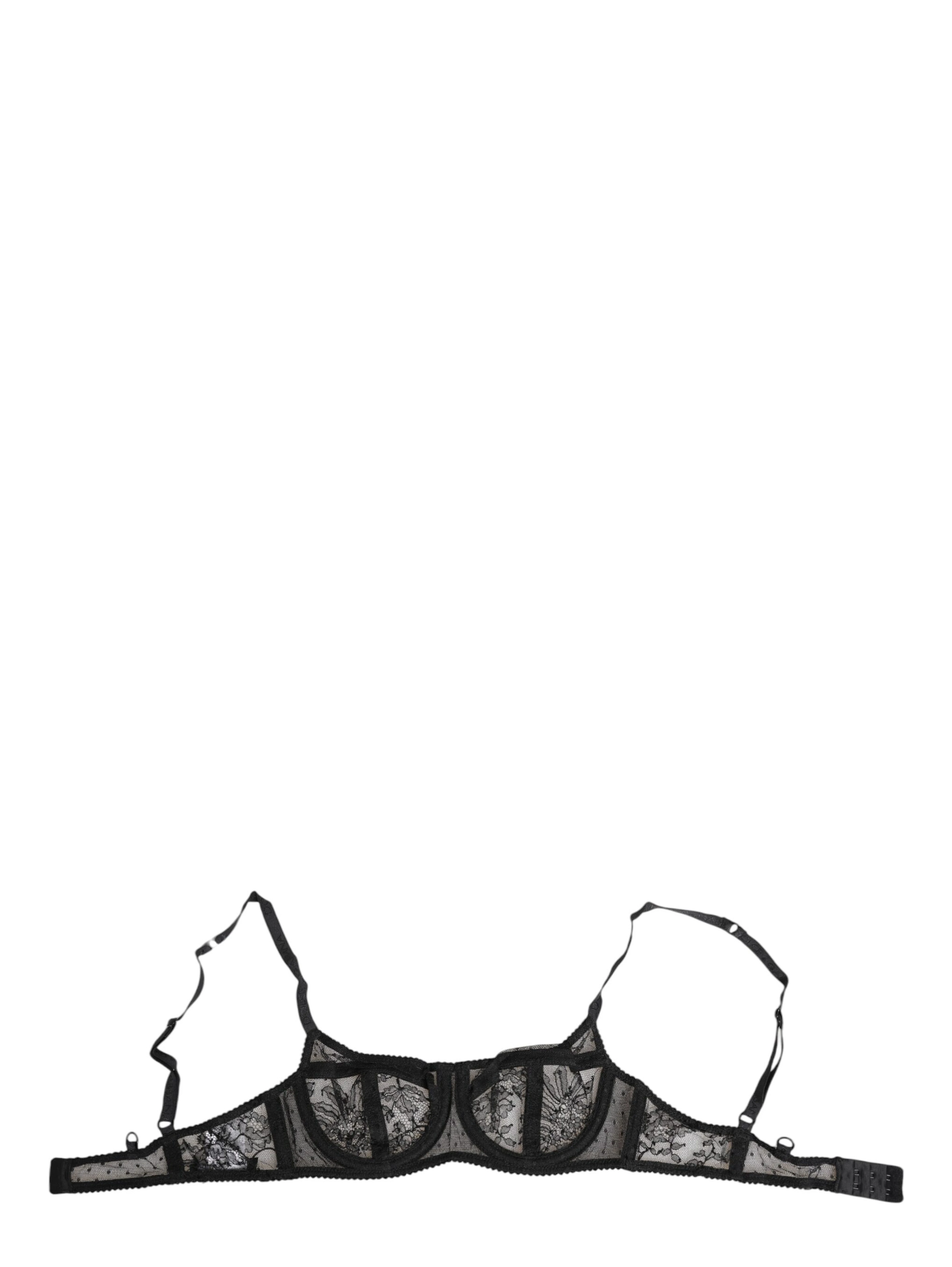 Black Floral Lace Sheer Underwire Bra Underwear