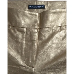 Gold High Waist Skinny Women Metallic Pants