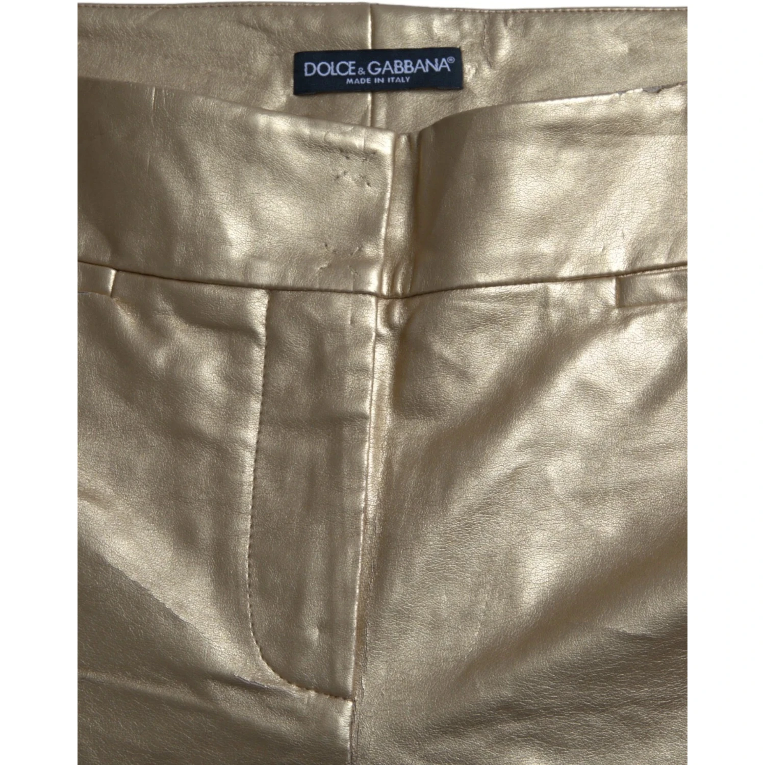 Gold High Waist Skinny Women Metallic Pants