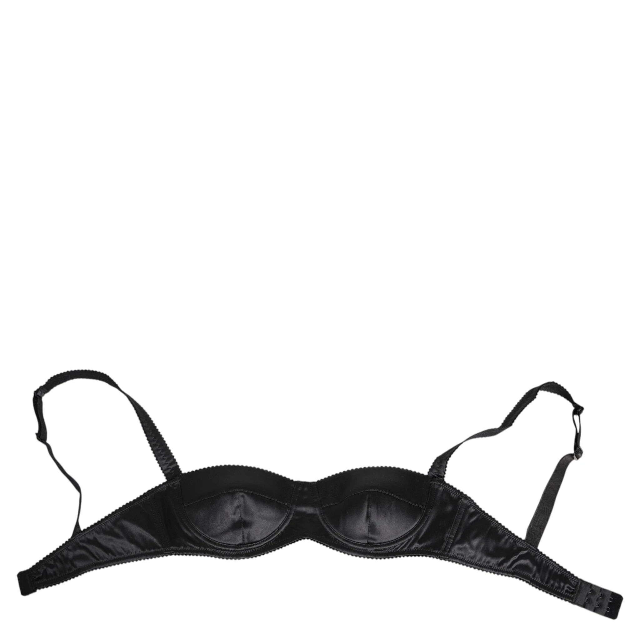 Black Silk Satin Wireless Lingerie Bra Underwear