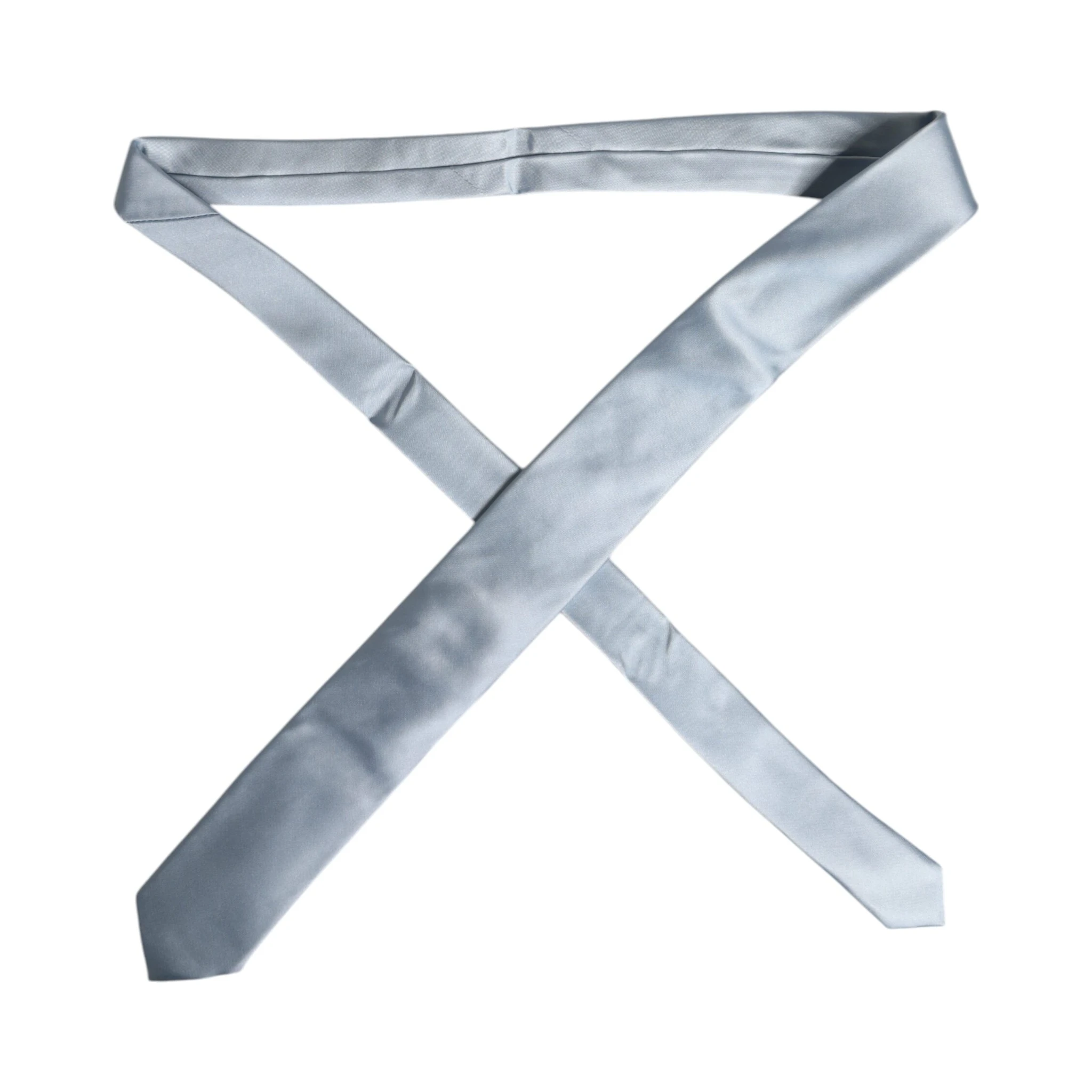 Light Blue Solid Silk Adjustable Necktie Tie