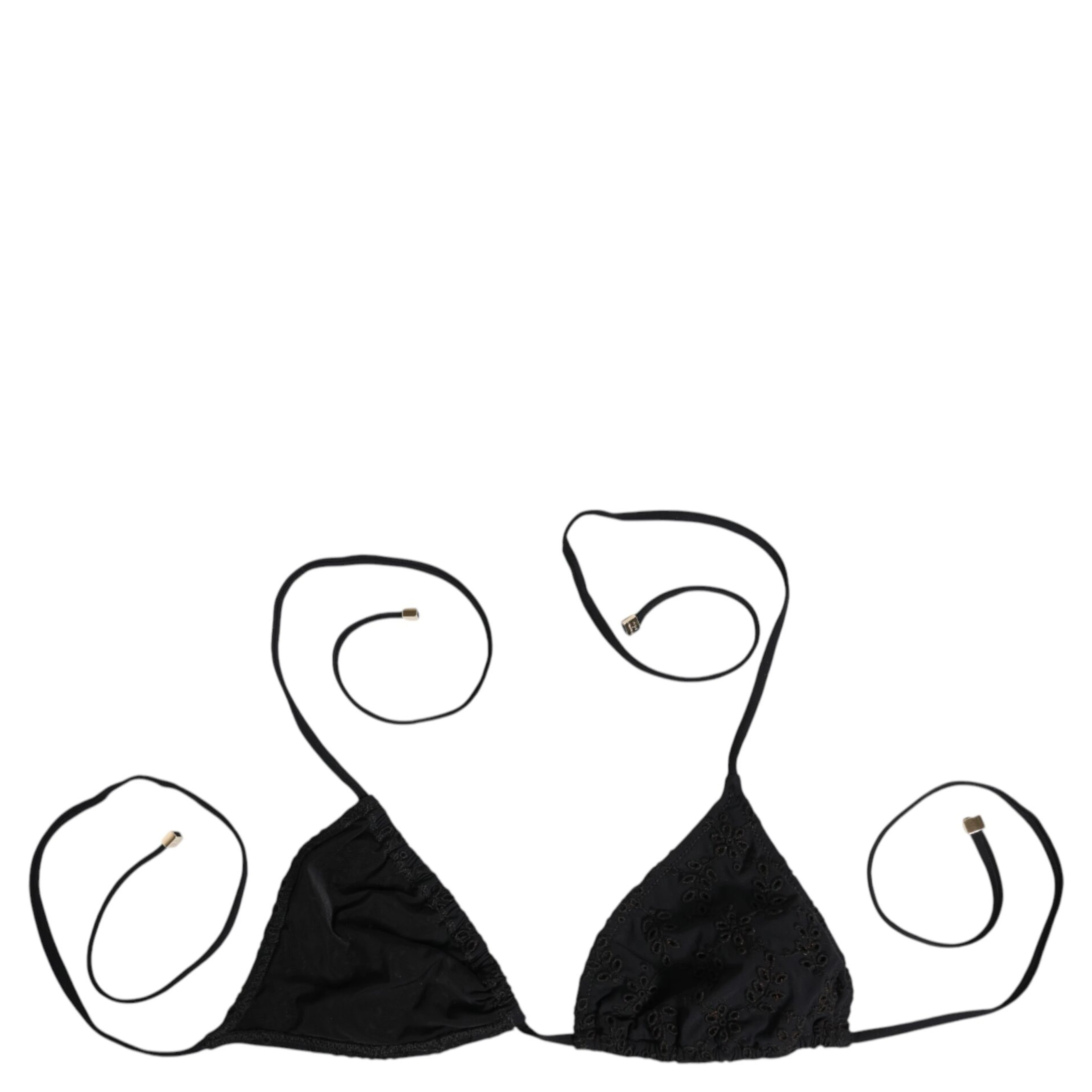 Black Embroidered Triangle Swimwear Underwear