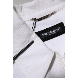 White Barcode Patch Utility Zip Jumpsuit Pants