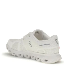 White Recycled Polyester Athletic Sneakers