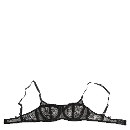 Black Floral Lace Sheer Underwire Bra Underwear