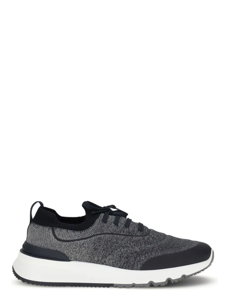 Gray Cotton Athletic Sneakers