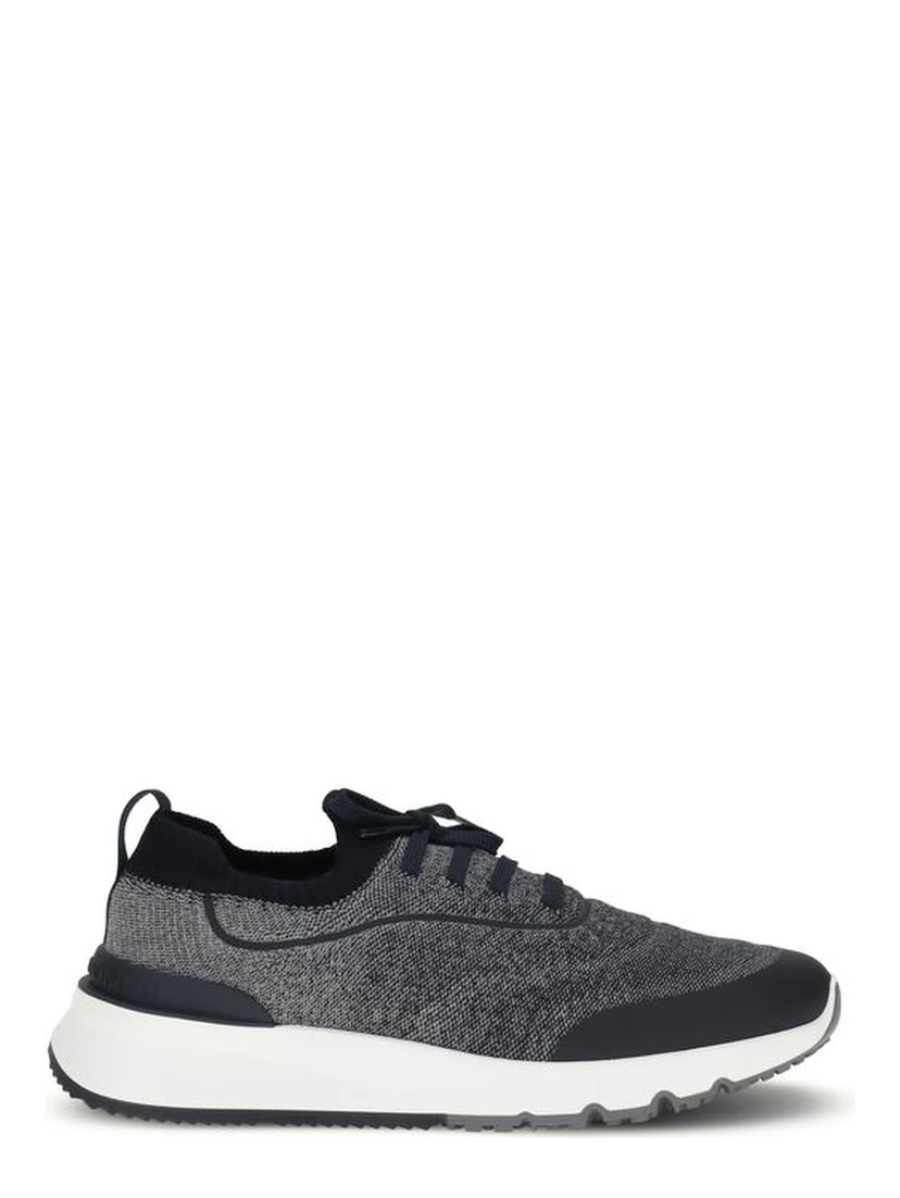 Gray Cotton Athletic Sneakers