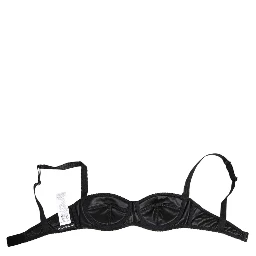 Black Silk Satin Wireless Lingerie Bra Underwear