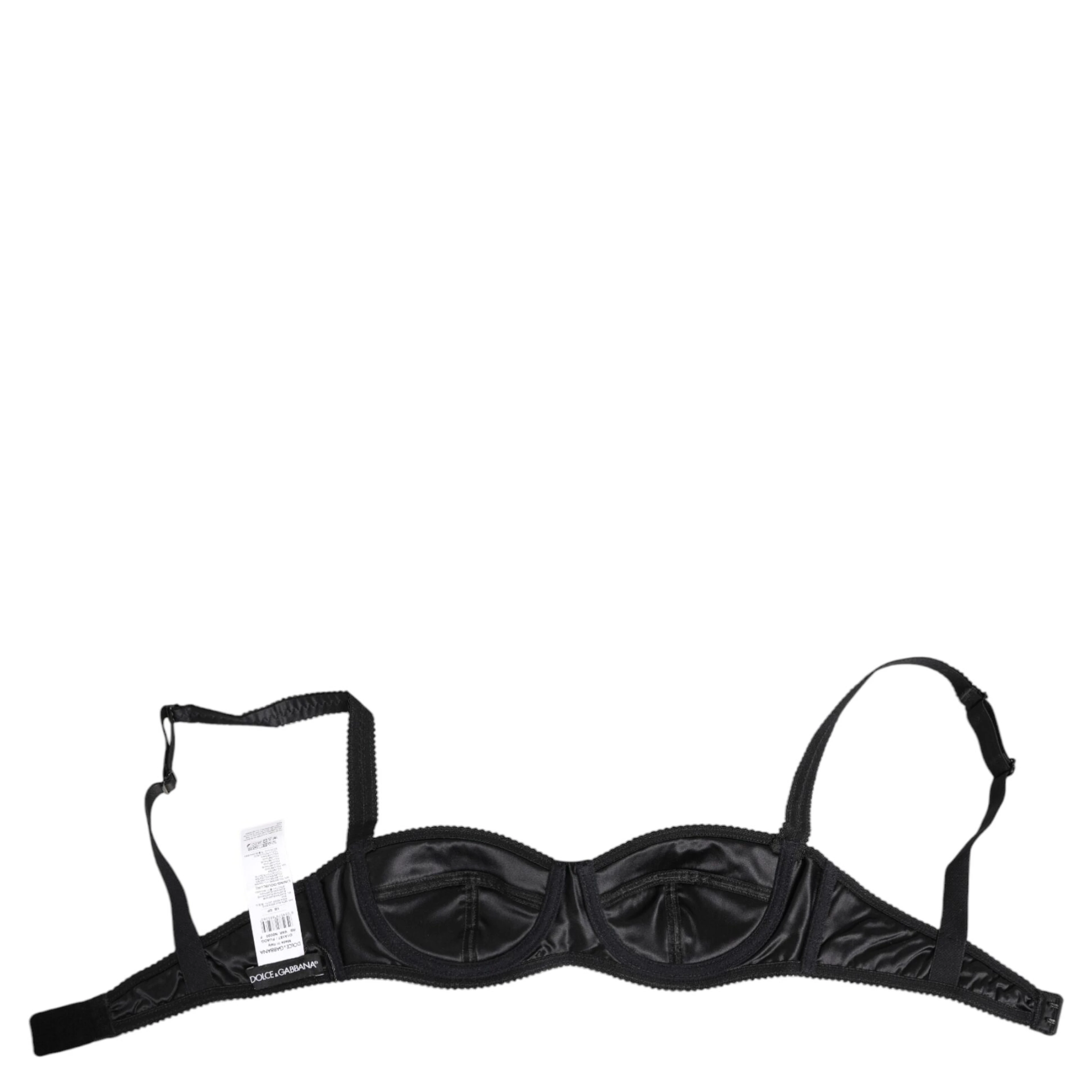 Black Silk Satin Wireless Lingerie Bra Underwear