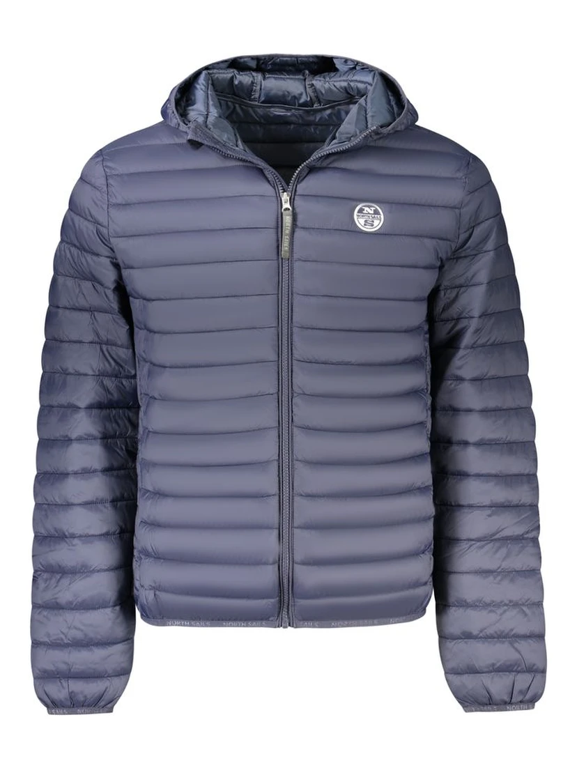 Blue Polyester Men Jacket