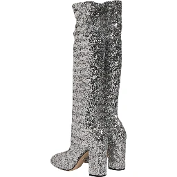 Shoes Silver Sequins Glitter High Heel Boot Shoes