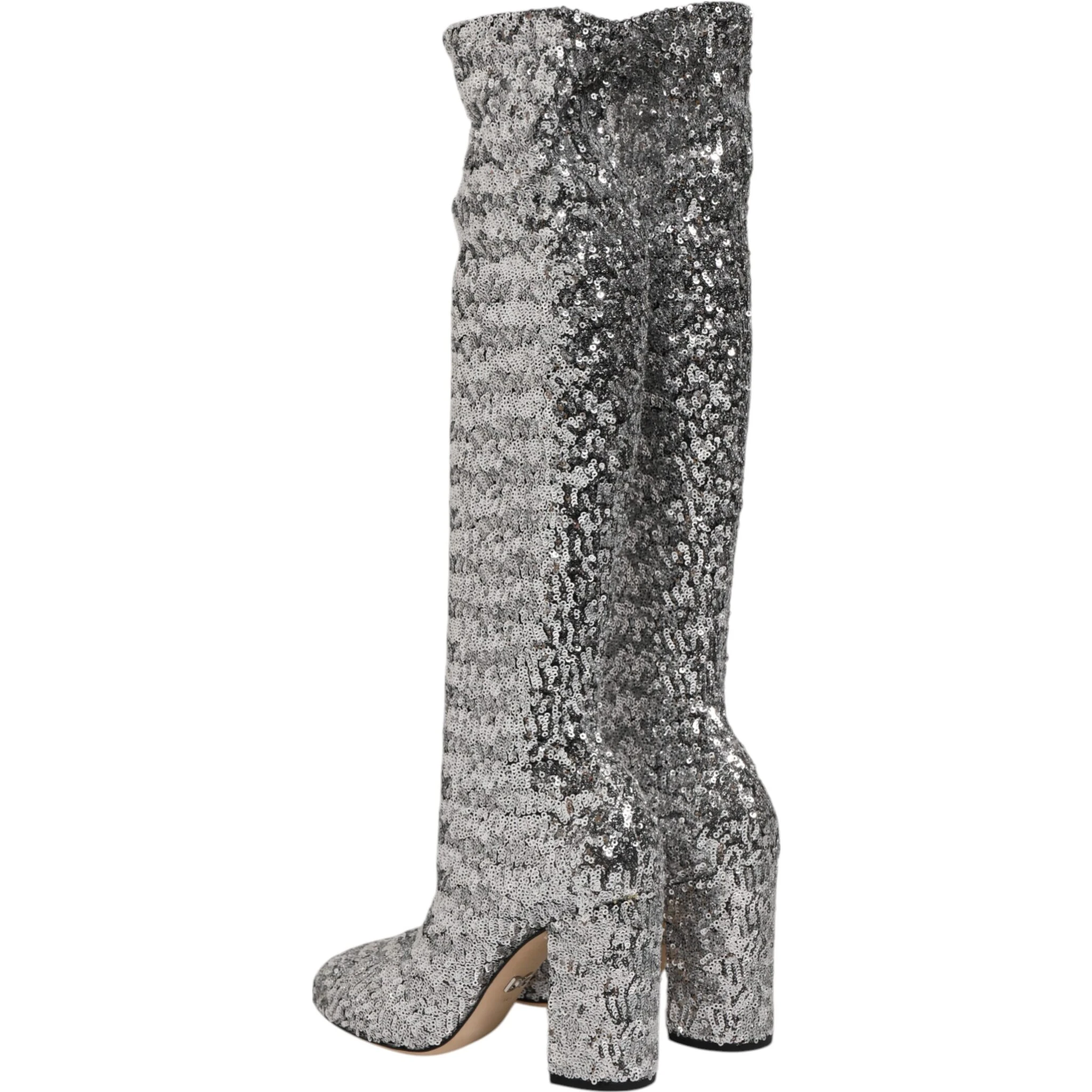 Shoes Silver Sequins Glitter High Heel Boot Shoes