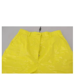 Yellow High Waist Skinny Women Trouser Pants