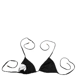 Black Embroidered Triangle Swimwear Underwear