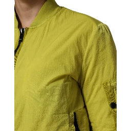 Yellow Polyamide Zipper Bomber Women’s Jacket