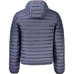 Blue Polyester Men Jacket