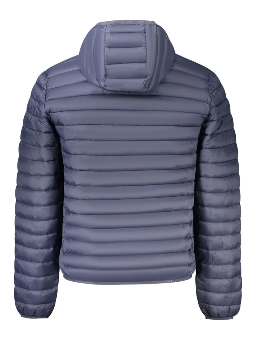 Blue Polyester Men Jacket