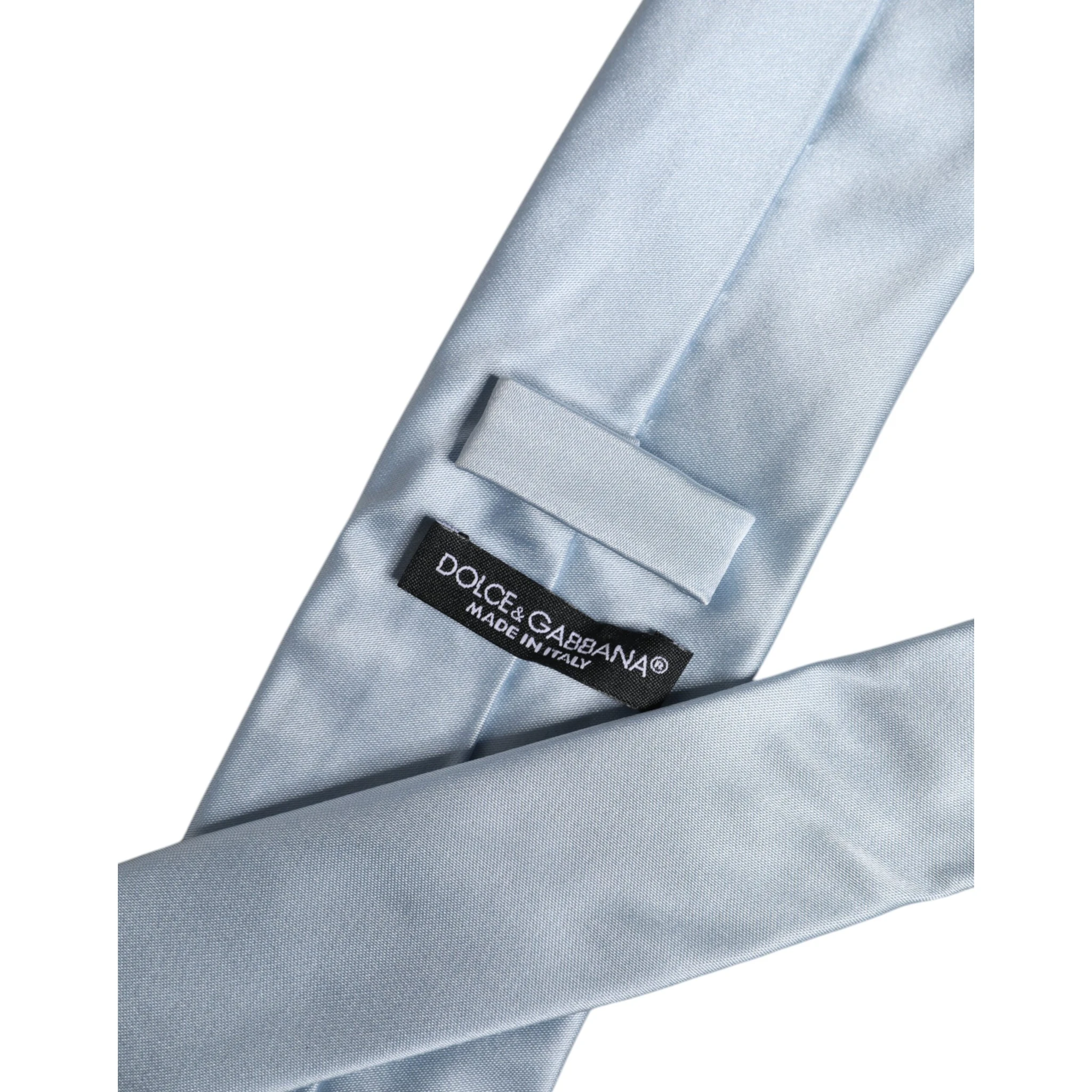 Light Blue Solid Silk Adjustable Necktie Tie