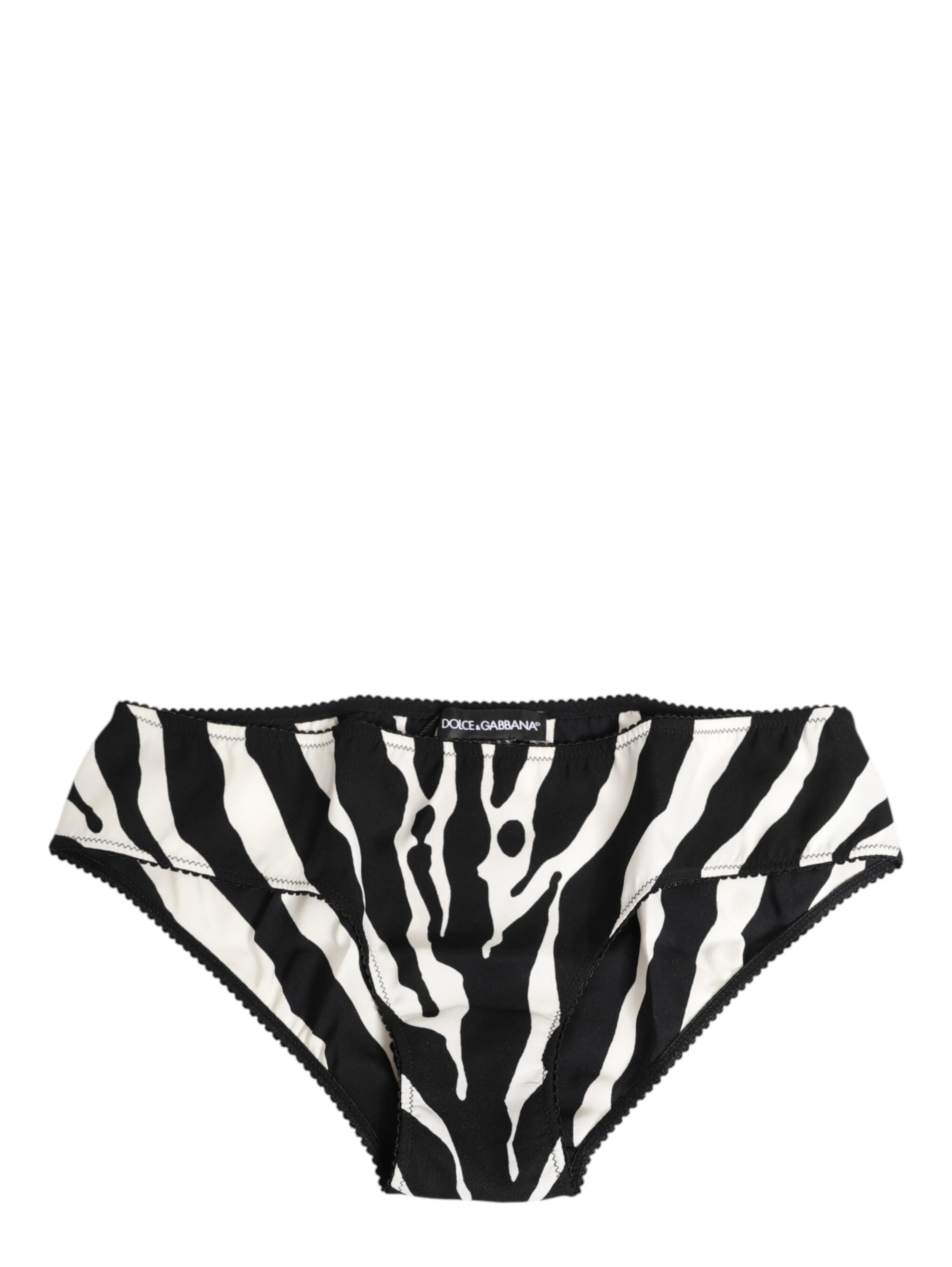 Black White Zebra Print Slip Briefs Underwear