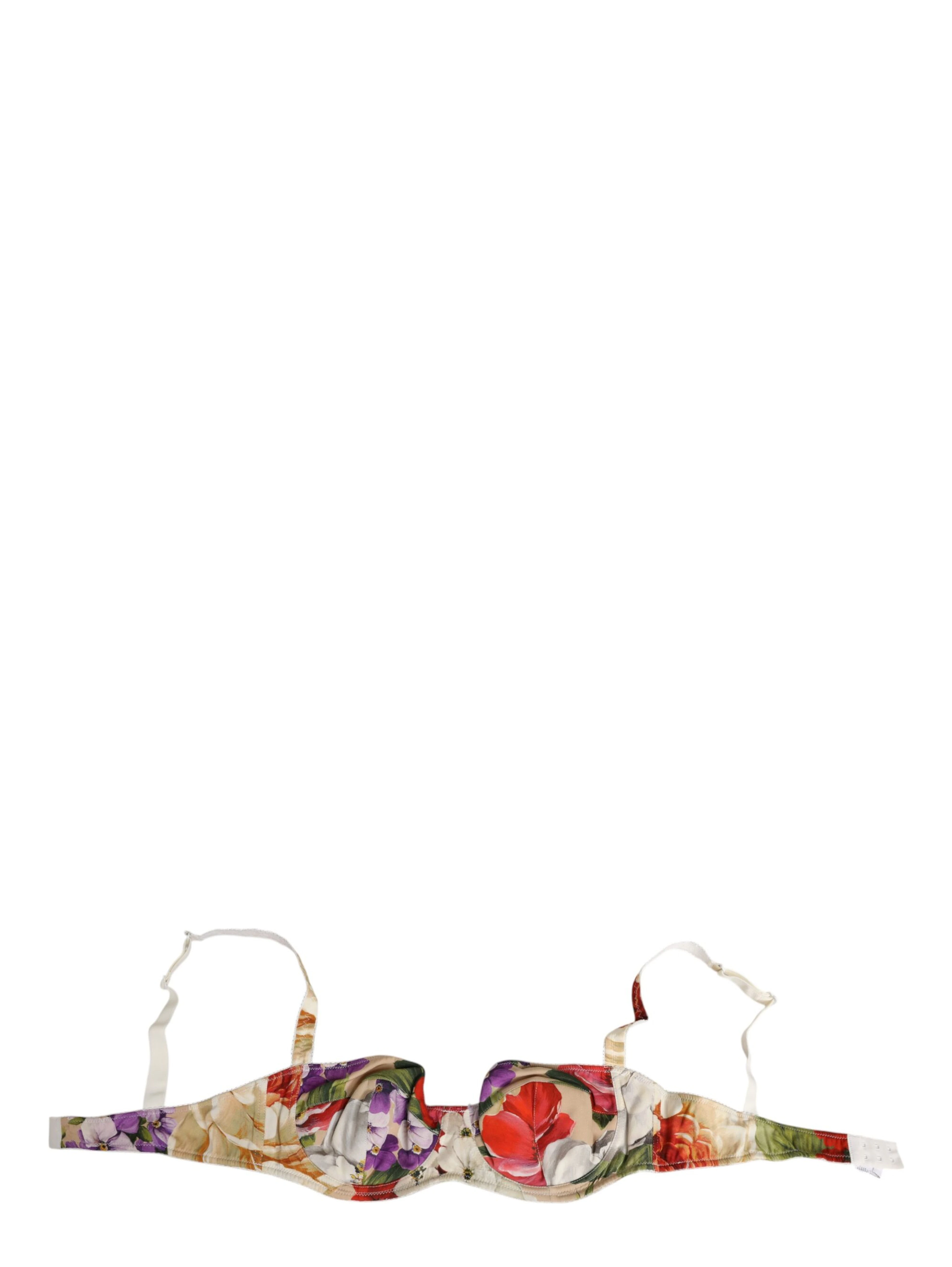 Floral Print Semi Padded Balconette Bra Underwear