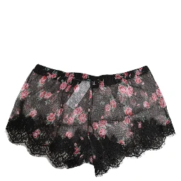 Black Pink Floral Lace Mesh Lingeri Underwear