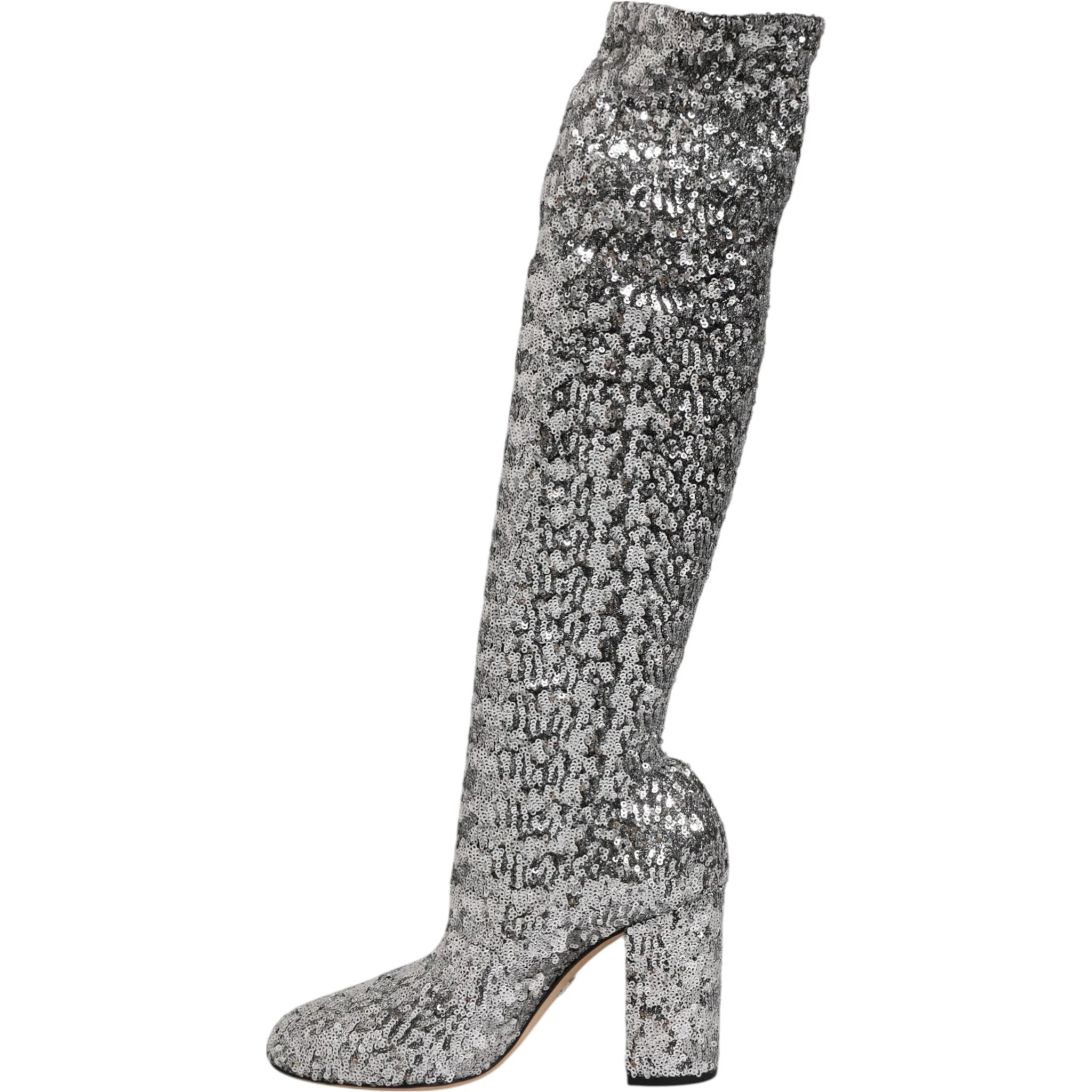 Shoes Silver Sequins Glitter High Heel Boot Shoes