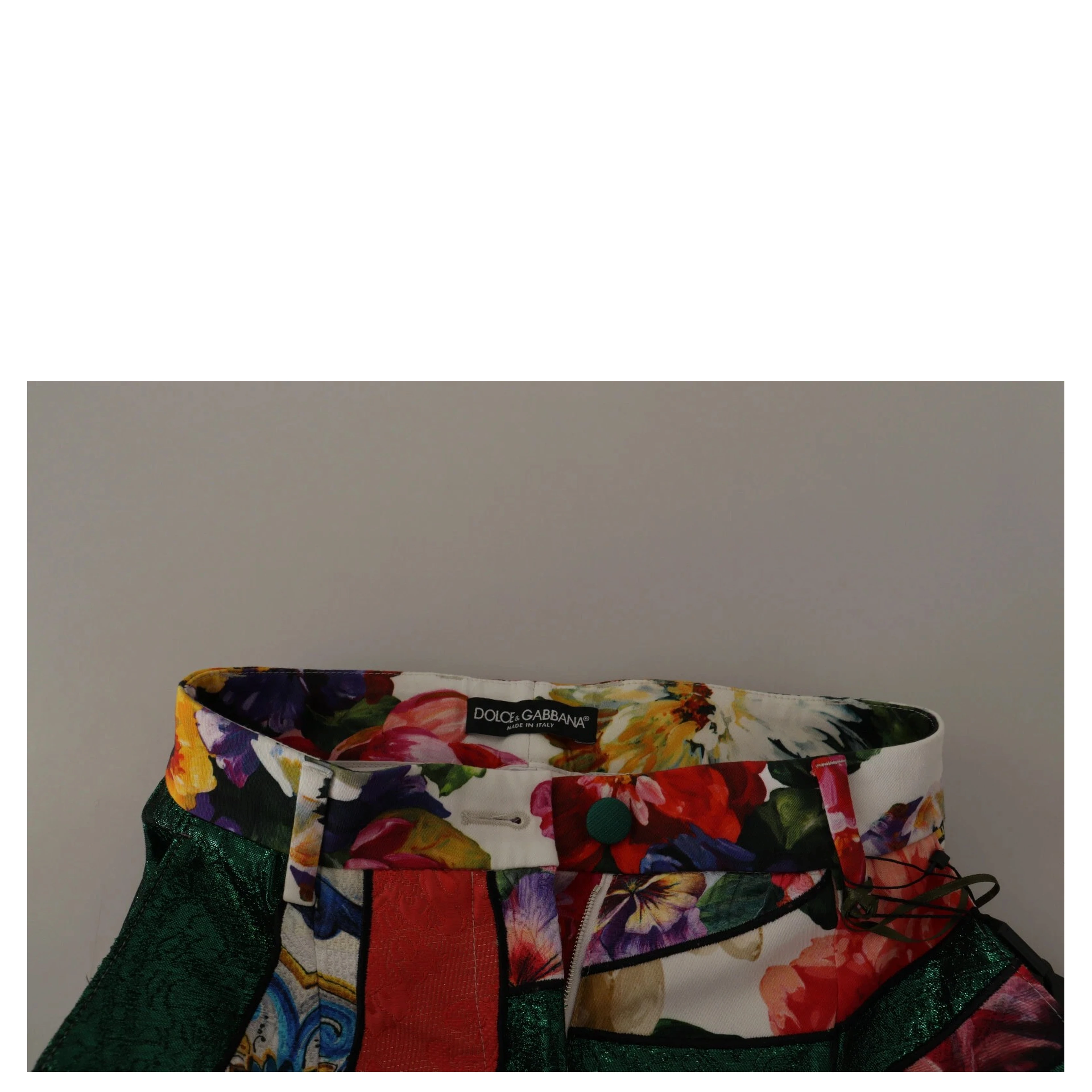 Multicolor Patchwork Jacquard High Waist Pants