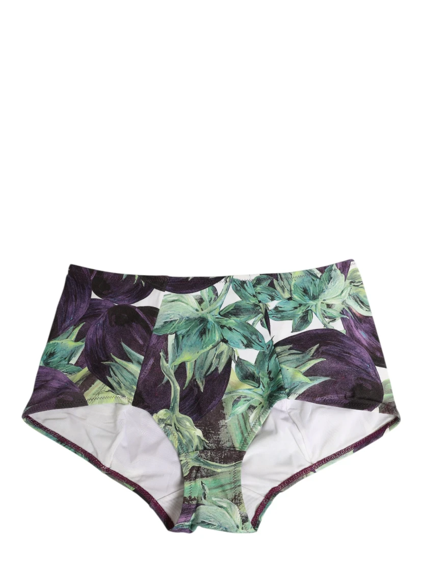Eggplant Print High-Waist Briefs Underwear