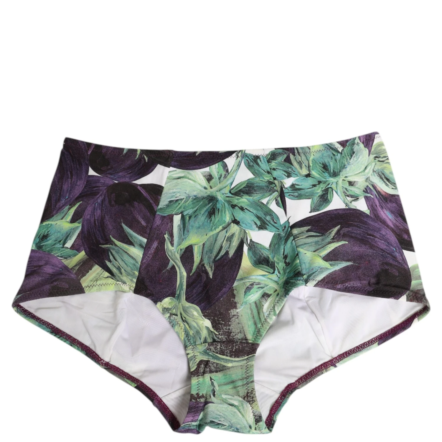 Eggplant Print High-Waist Briefs Underwear