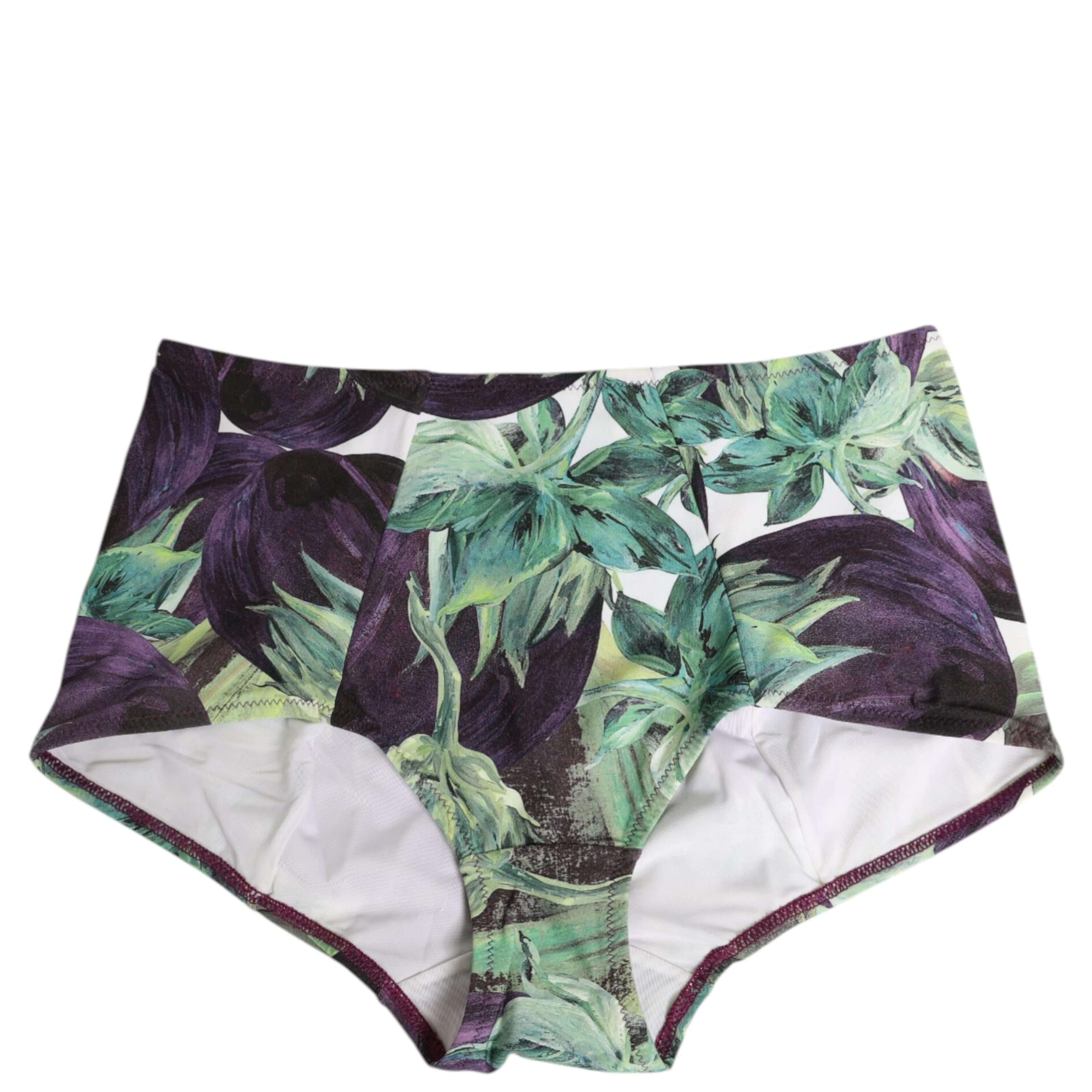 Eggplant Print High-Waist Briefs Underwear