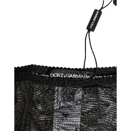Black Sheer Mesh Lace Polka Dot Logo Underwear