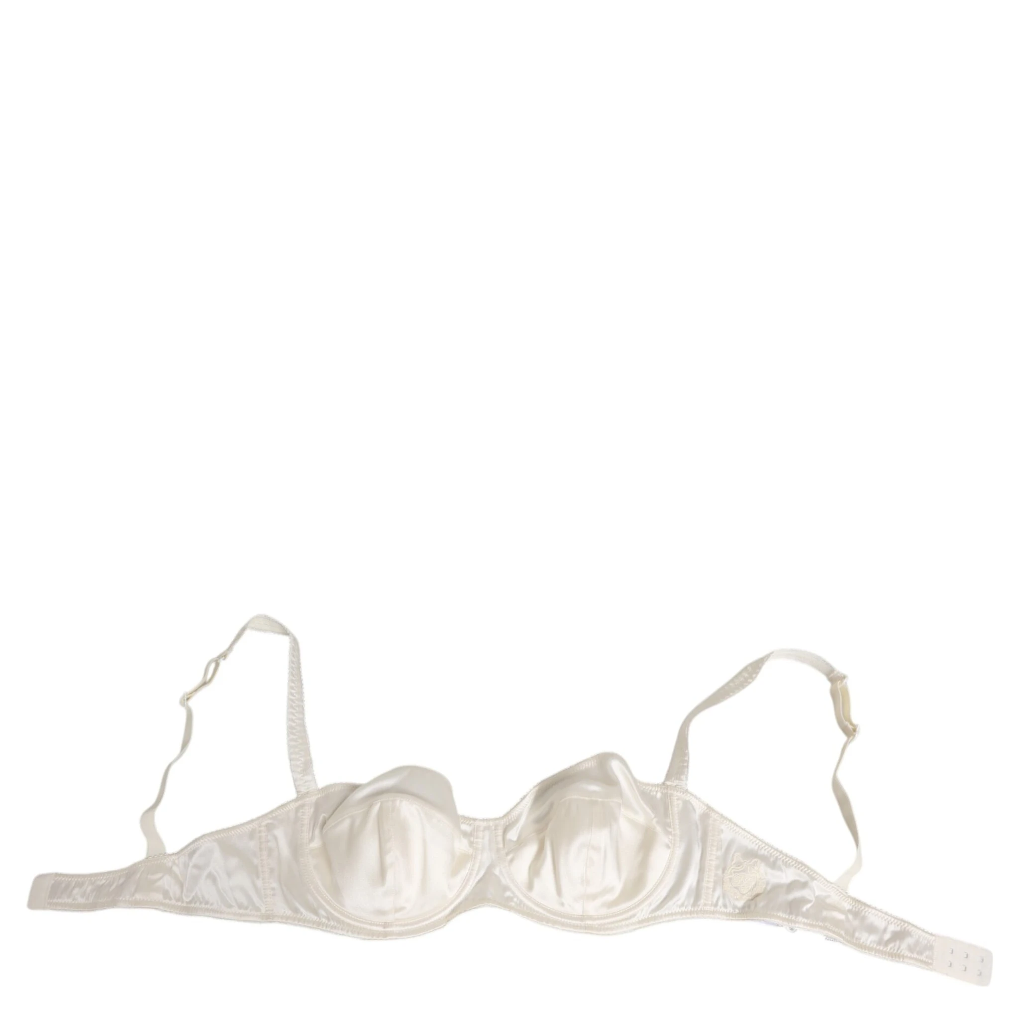 White Silk Satin Balconnet Lingerie Bra Underwear