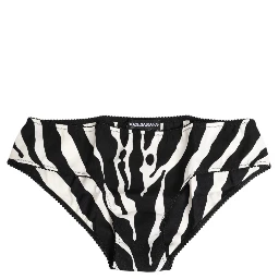 Black White Zebra Print Slip Briefs Underwear