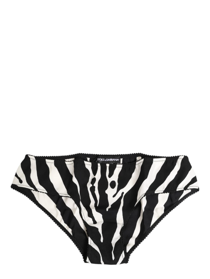 Black White Zebra Print Slip Briefs Underwear