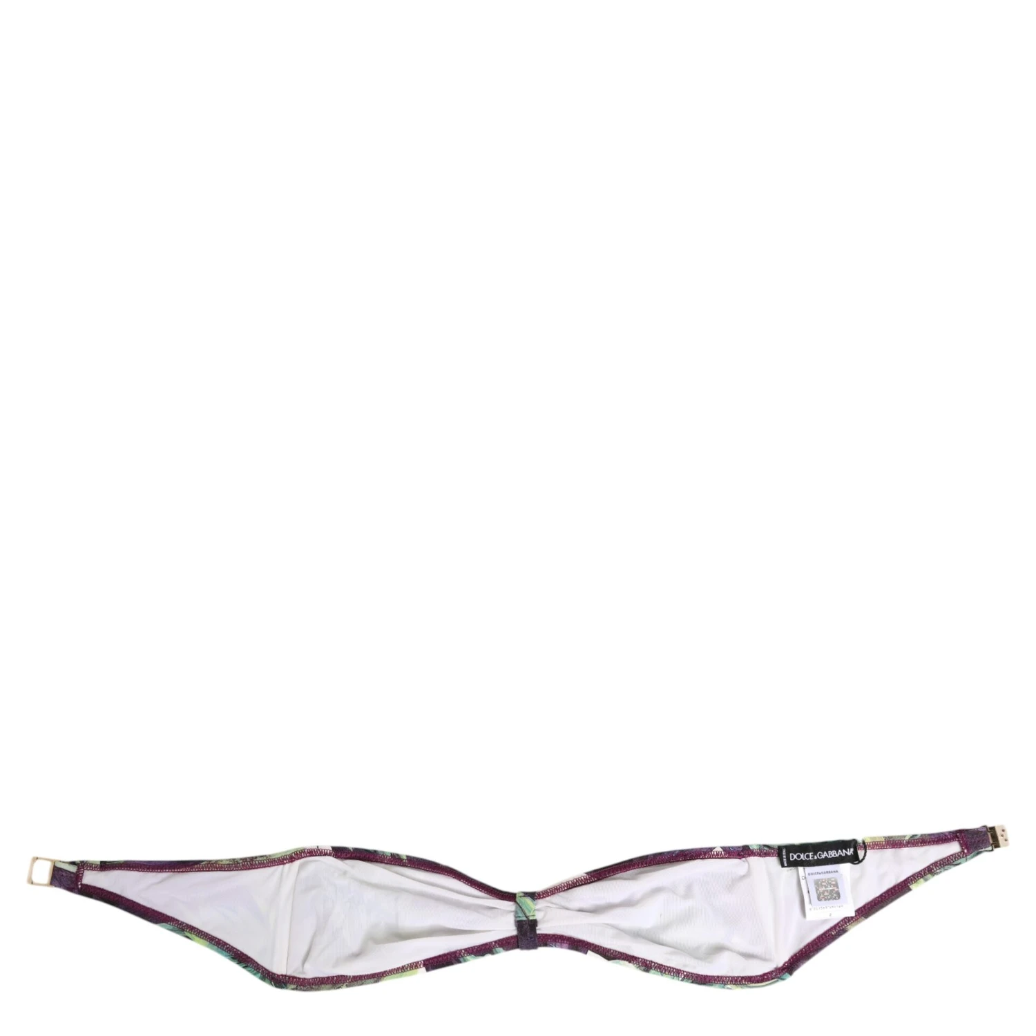 Purple Green Leaf Print Bandeau Swimwear Underwear