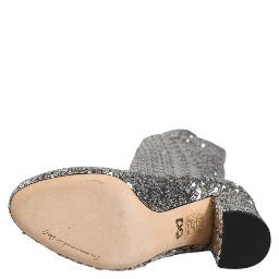 Shoes Silver Sequins Glitter High Heel Boot Shoes
