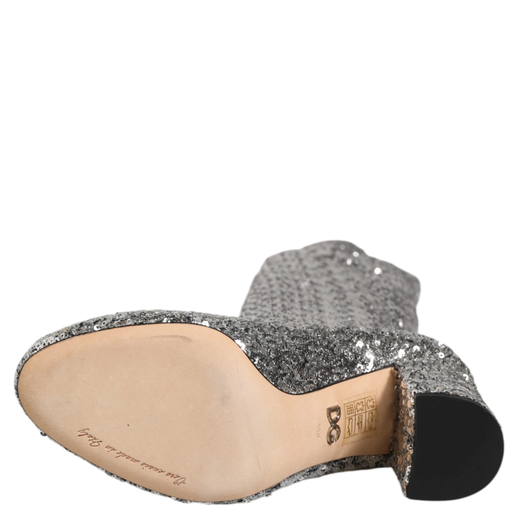 Shoes Silver Sequins Glitter High Heel Boot Shoes