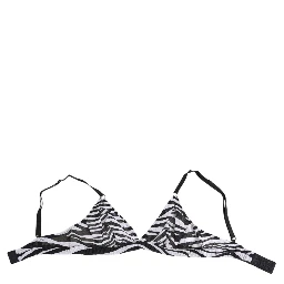 Black White Zebra Print Sheer Mesh Bralette Underwear