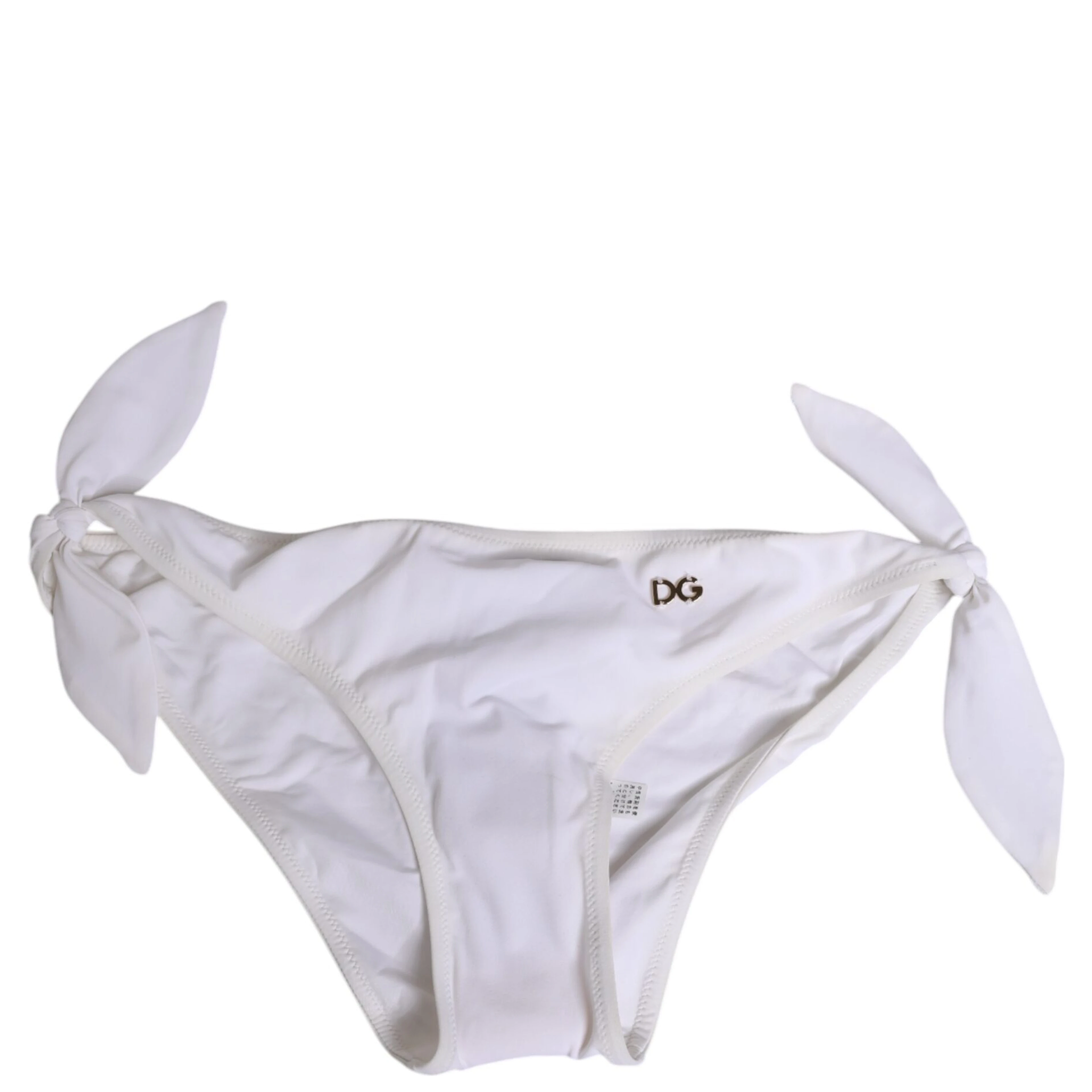 White Side Tie Logo Bikini Bottom Underwear