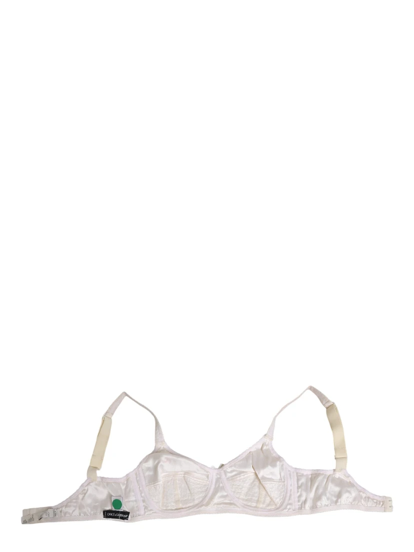 White Silk Satin Soft Cup Lingerie Bra Underwear