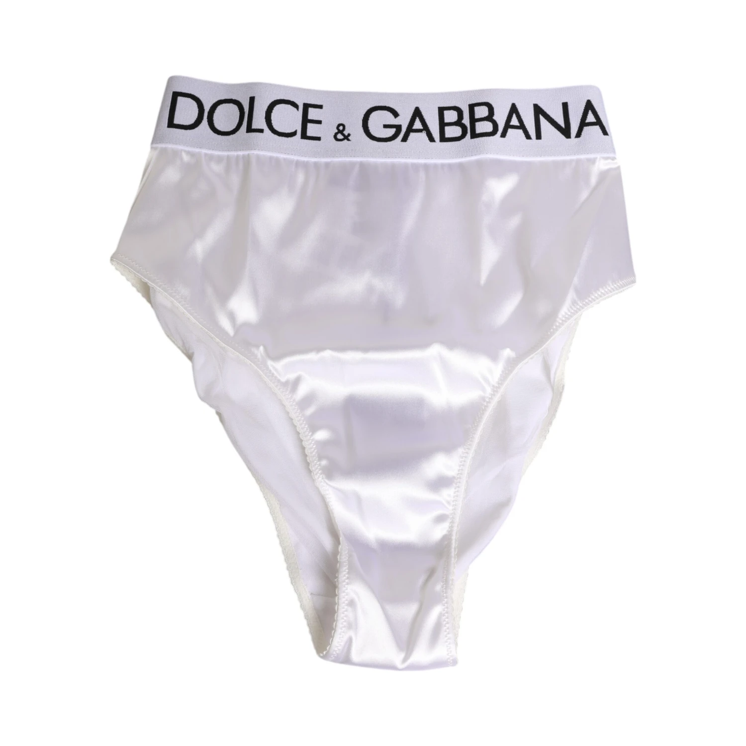 White Satin High-Waist Brief Logo Women Underwear
