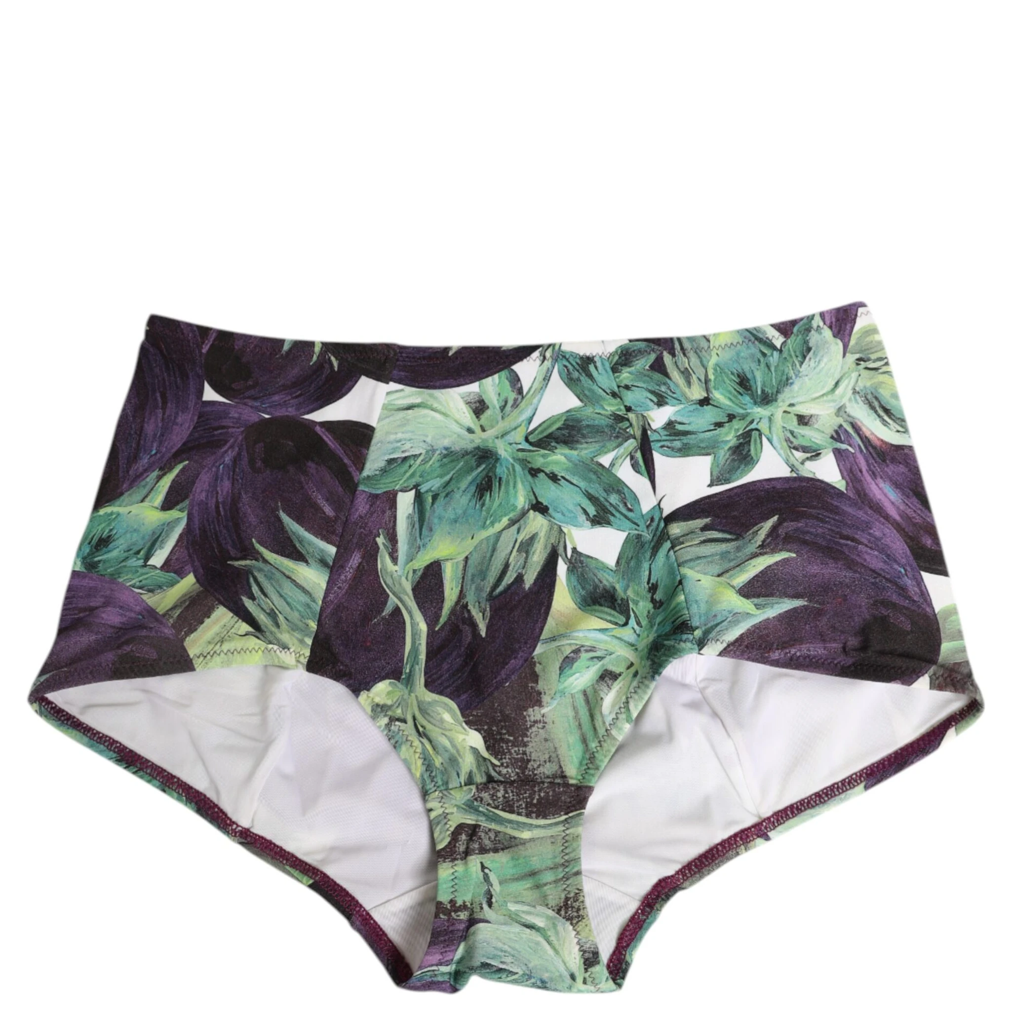 Eggplant Print High-Waist Briefs Underwear
