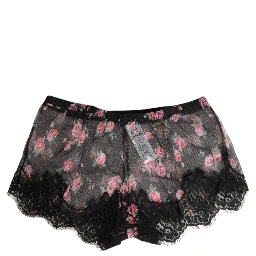 Black Pink Floral Lace Mesh Lingeri Underwear