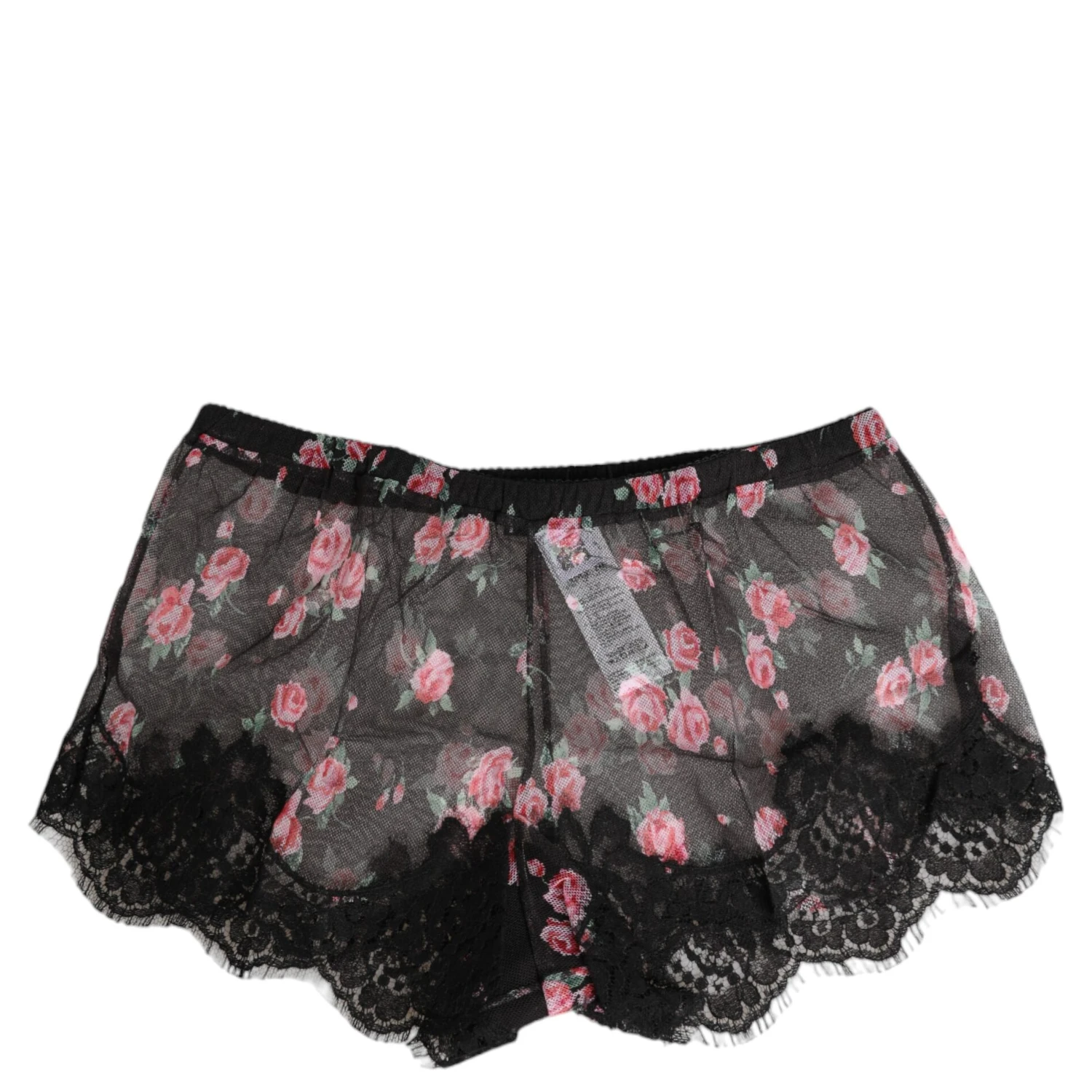 Black Pink Floral Lace Mesh Lingeri Underwear