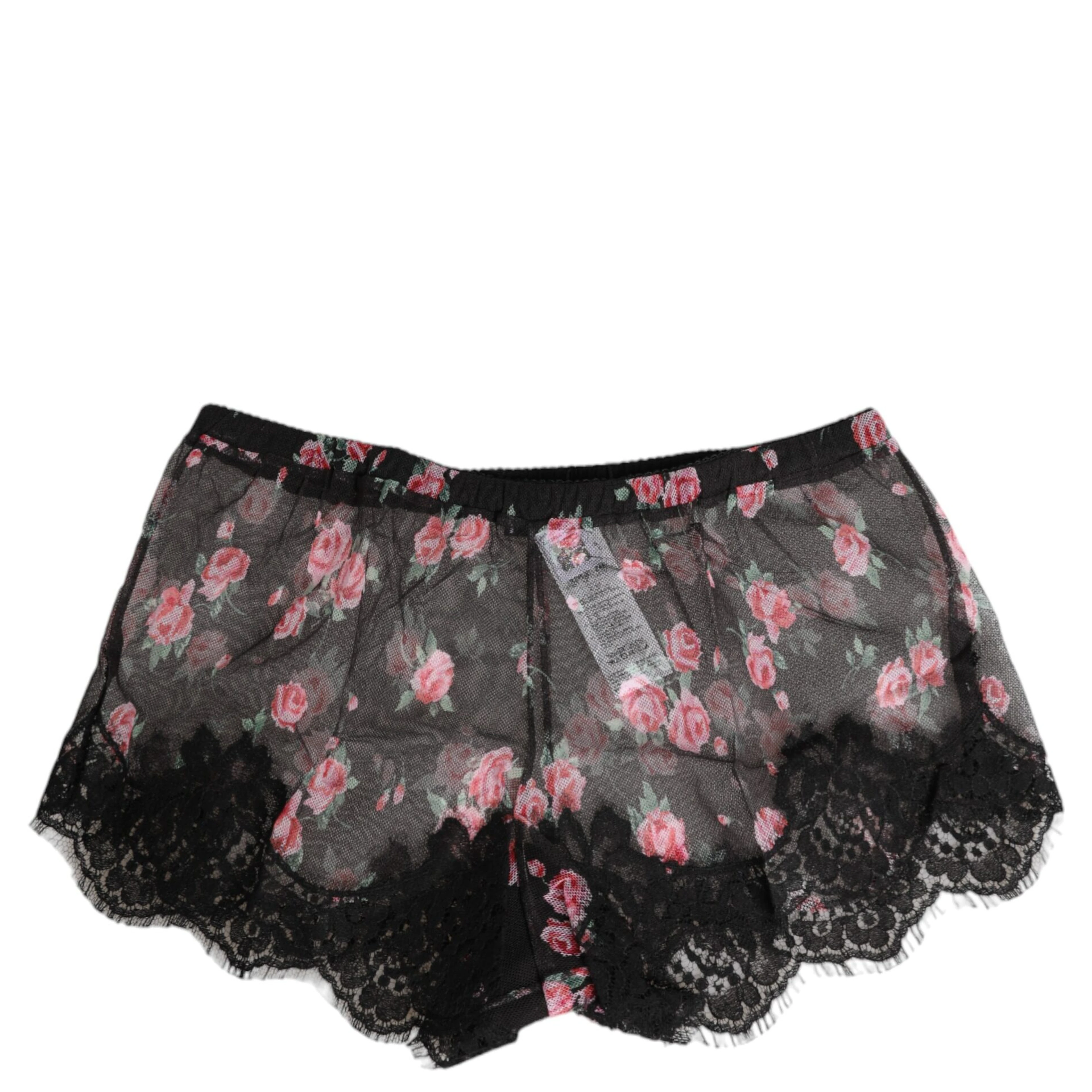 Black Pink Floral Lace Mesh Lingeri Underwear